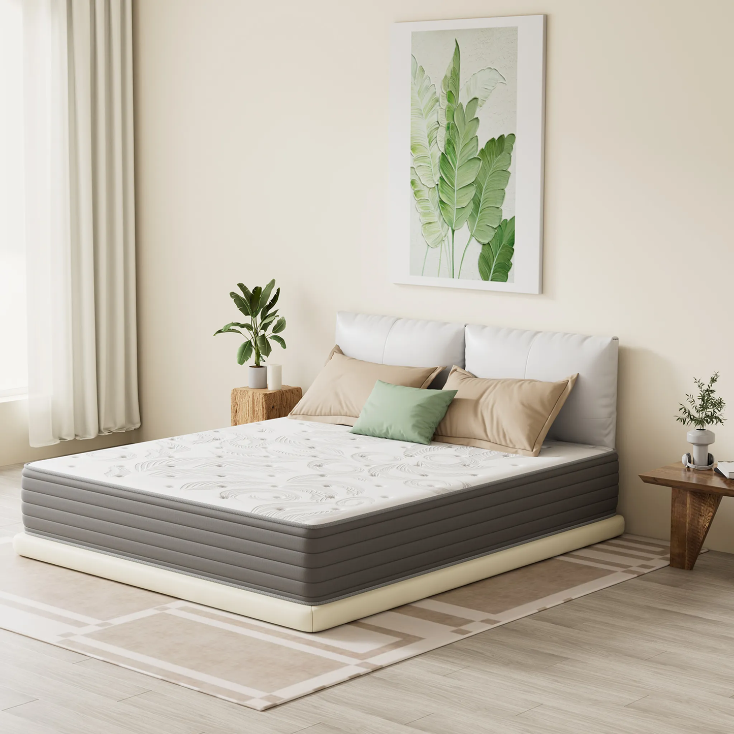CHICASA Mattress, 22/25 cm, Pocket Spring Mattress, 7-Zone, HR Cold Foam, OEKO-TEX Certified, Anti-Allergic