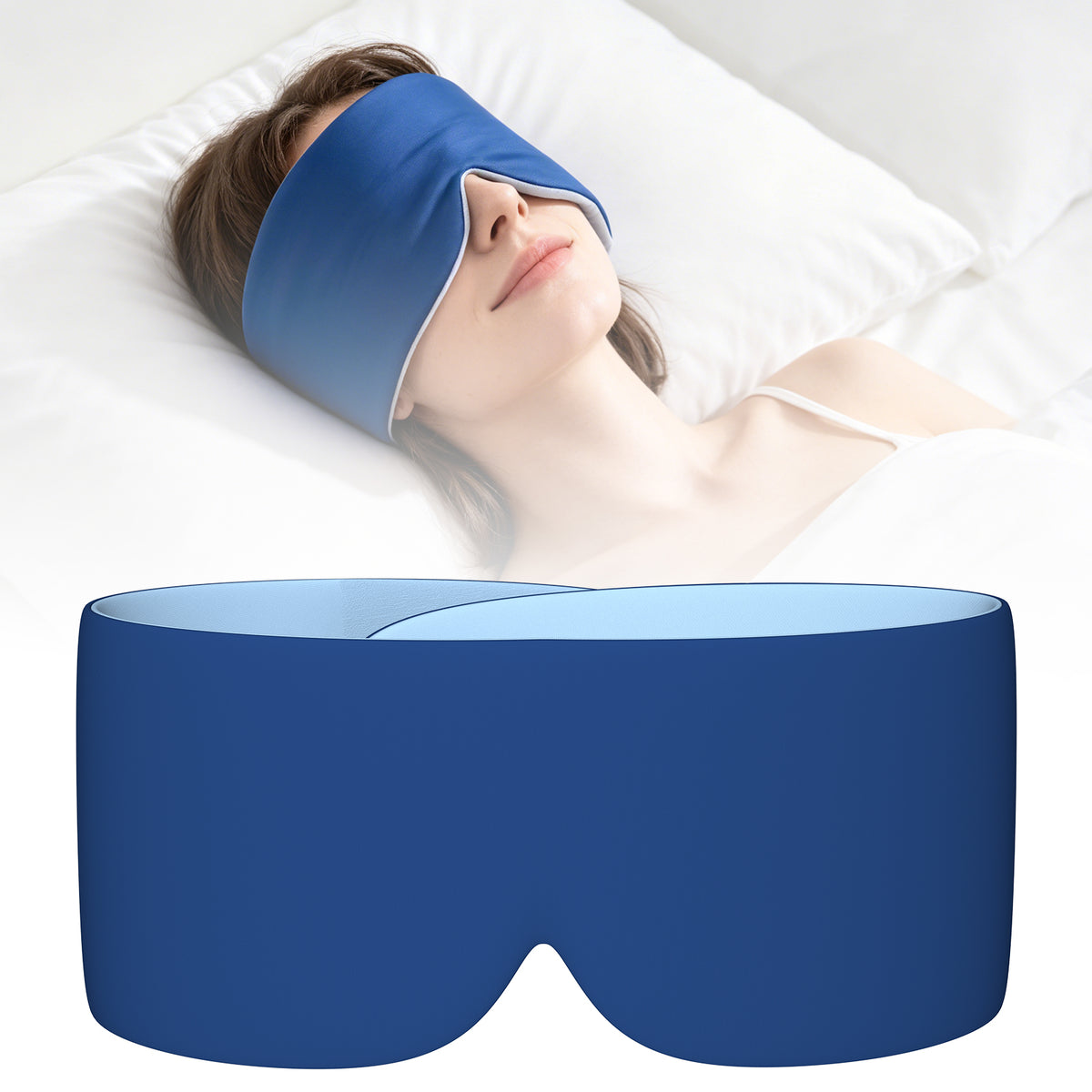 Reversible Full-Coverage Cooling Sleep Mask with Gentle Noise Reduction