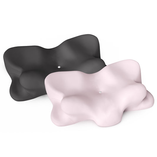CHICASA 5-Zone Cervical Memory Pillow | 55D Slow Rebound Neck Support Pillow with Removable Cover & Dual Height for Travel