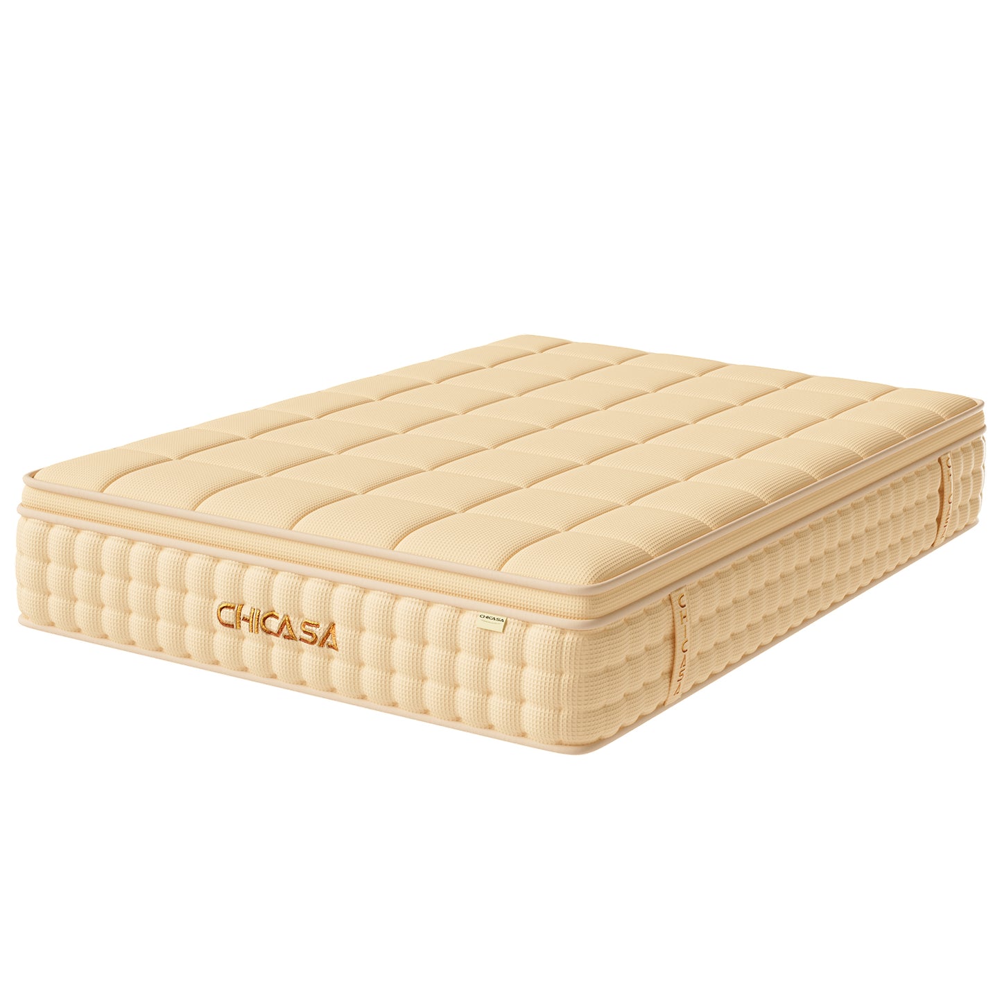 CHICASA Mattress 90x200 cm, 25 cm height, 9-zone pocket spring, HR cold foam, H3 firmness, orthopedic, OEKO-TEX certified, anti-allergic, waffle fabric cover