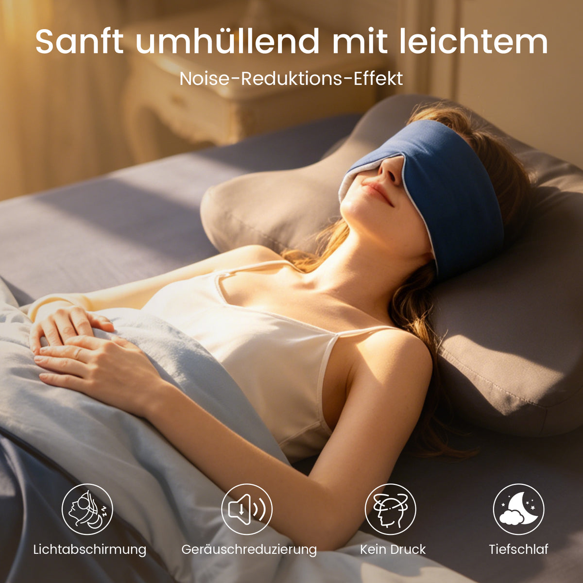Reversible Full-Coverage Cooling Sleep Mask with Gentle Noise Reduction