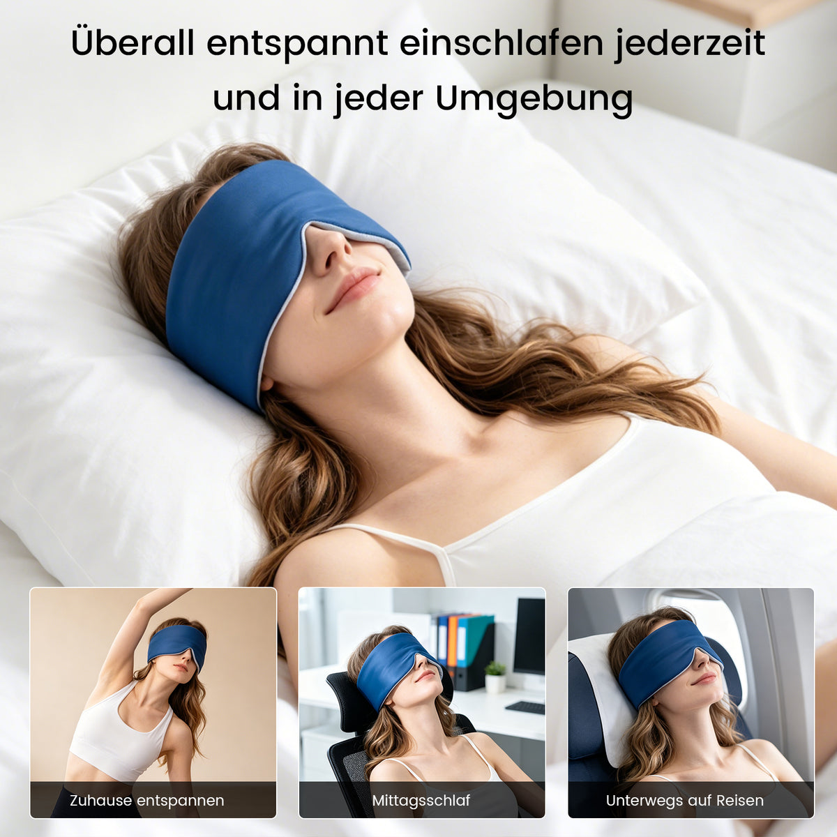 Reversible Full-Coverage Cooling Sleep Mask with Gentle Noise Reduction