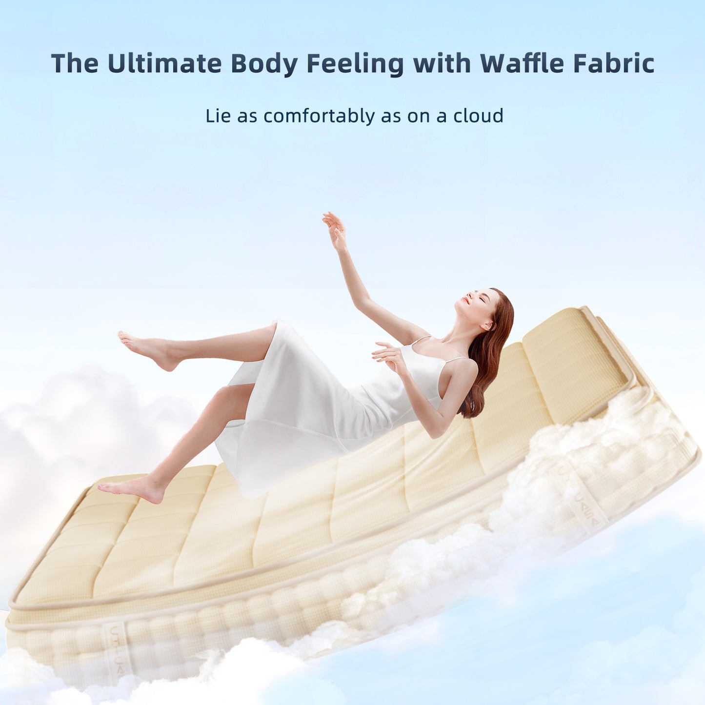 CHICASA Mattress 90x200 cm, 25 cm height, 9-zone pocket spring, HR cold foam, H3 firmness, orthopedic, OEKO-TEX certified, anti-allergic, waffle fabric cover