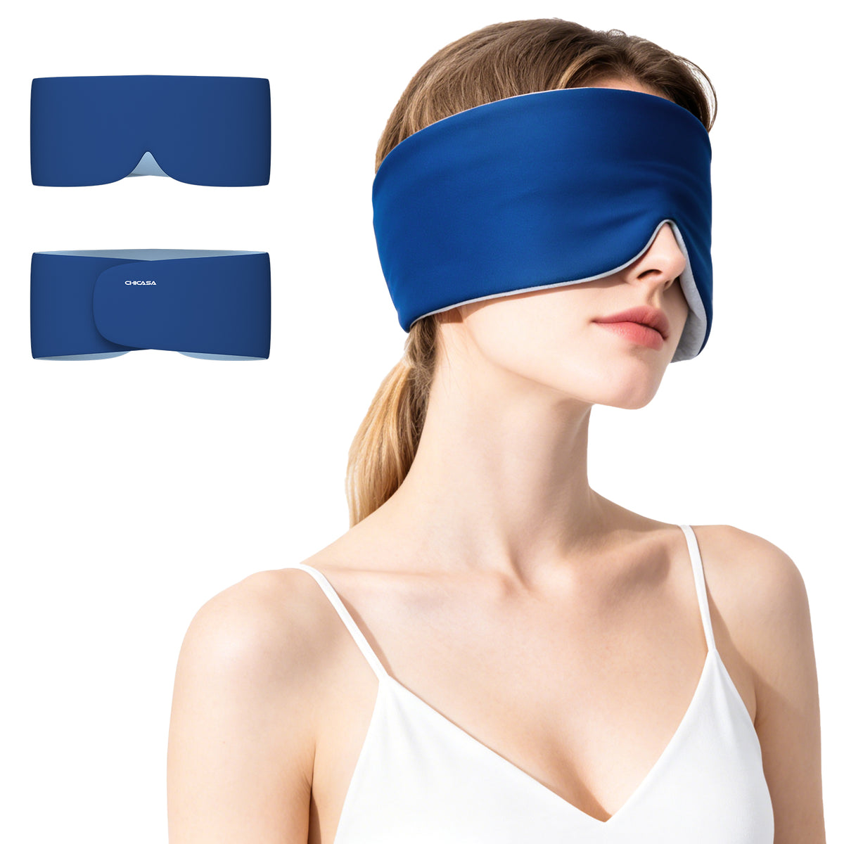 Reversible Full-Coverage Cooling Sleep Mask with Gentle Noise Reduction