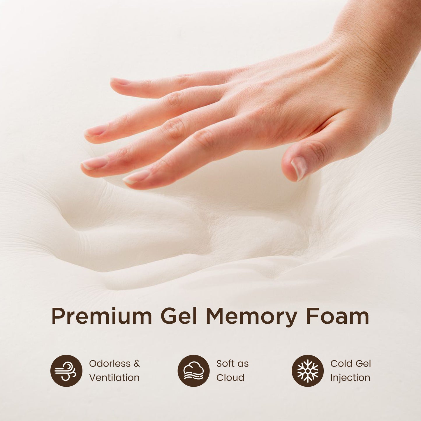 CHICASA 5-Zone Cervical Memory Pillow | 55D Slow Rebound Neck Support Pillow with Removable Cover & Dual Height for Travel